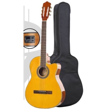 Tayste TS-CG32-39-YN Semi Classical Guitar with EQ-KLT-17A Tuner, Equalizer Hand Made Professional classic guitar Nylon 6 Strings - Nylon Strings Semi Classical Acoustic Electric Guitar with Tuner & bag Tayste TS-CG32-39-YN Semi Classical Guitar with EQ-KLT-17A Tuner, Equalizer Hand Made Professional classic guitar Nylon 6 Strings - Nylon Strings Semi Classical Acoustic Electric Guitar with Tuner & bag