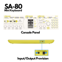 Casio Mini Portable Keyboard -  SA- 80, 81 With Power Adaptor Casio LAD 6 Adaptor  (9.5 V) Casiotone Mini Keyboard SA80 SA81 with Piano tones, White Black (44 Keys)