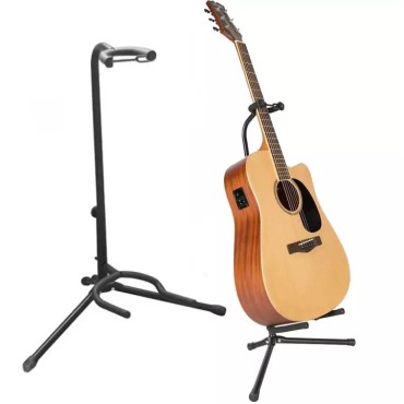 Guitar Stand - Adjustable Floor Folding Universal Tripod Portable Guitar Stands with Neck Holder for Electric, Classical Guitars and Bass Guitar Stand - Adjustable Floor Folding Universal Tripod Portable Guitar Stands with Neck Holder for Electric, Classical Guitars and Bass
