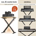 Adjustable Keyboard Stand Double Braced X Style