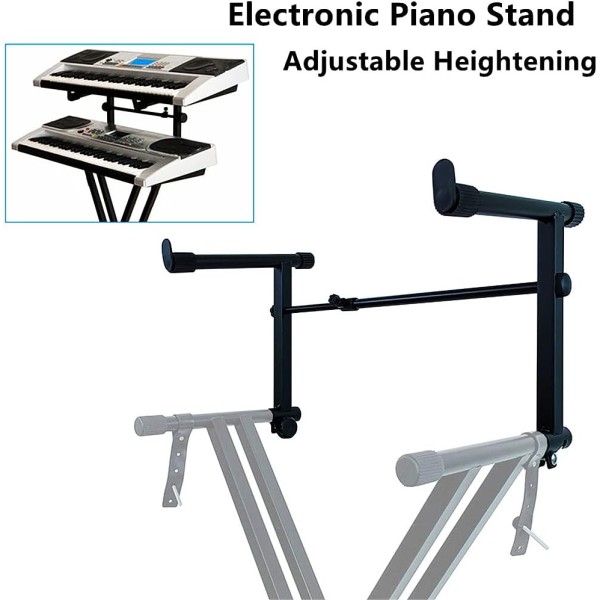 Universal Second Tier Stand for Electronic Piano Keyboard Stand Rack Holder Adjustable Height and Width Music Instrument Accessories Keyboard stand double keyboard stand dual stand