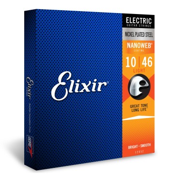 Elixir Strings Electric Guitar Strings w NANOWEB Coating, Light (.010-.046) Elixir Strings Electric Guitar Strings w NANOWEB Coating, Light (.010-.046)