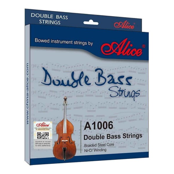 Alice A1006 Double Bass String Set - 4 Strings Braided Steel Core Violin Strings set