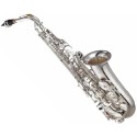 Alto Saxophone Straight E-Flat Brass Lacquered Gold/ Silver Taiwan with Hard case, Mouthpiece, Reed, Belt, Cloth, Gloves Alto 