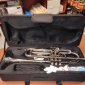 Link Bb Trumpet with Hard Case, Mouthpiece, Strap, Gloves, Cloth Student Brass marching band instrument brass musical instrument
