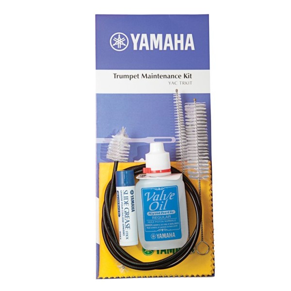 Yamaha Trumpet Maintenance Kit with Valve Oil, Slide Grease, Flexible Cleaning "Snake", Valve Casing Brush, Mouthpiece Brush, Polishing Cloth, Care & Maintenance Manual