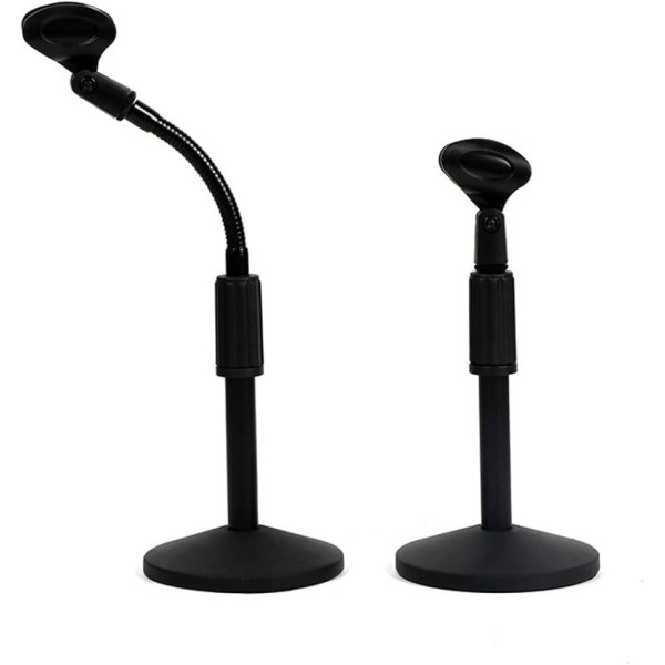 Desktop Metal Microphone Stand with Flexible Arm Mic Stand Short Mic Stand Disc Microphone Stand 