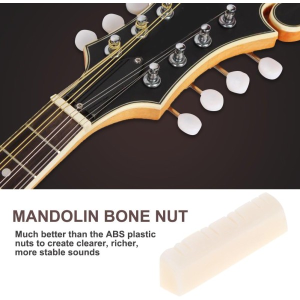 Mandolin String Nut Mandolin Nut Slotted Acoustic Mandolin Bone Nut Mandolin Replacement Parts Playing Accessories