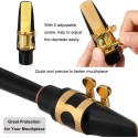 Alto Saxophone Ligature Clarinet Ligature double Screws Gold Alto Saxophone Ligature Fastener Mouthpiece Accessories