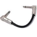 30cm Guitar Patch Cable, Right Angle Guitar Effect Pedal Cable Pedal Patch Cables Short Guitar Cable Pedal Cord Noise Suppression Metal Core 6.35mm 