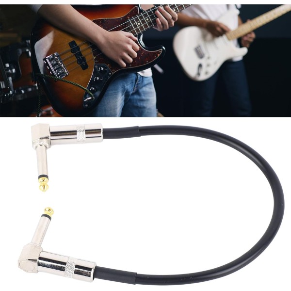 30cm Guitar Patch Cable, Right Angle Guitar Effect Pedal Cable Pedal Patch Cables Short Guitar Cable Pedal Cord Noise Suppression Metal Core 6.35mm 