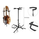 Triple Guitar Stand, 3 in 1 Stand for instrument Portable Universal Folding Floor Tripod Bracket for Acoustic Electric Guitar Bass, Strong Stability, 60cm -105cm Height Adjustable