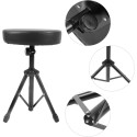 Drum Throne, Rotatable Angle Height Adjustable Three Legged Design Non Slip Bottom Drum Stool Metal Sponge Folding Portable Stable and Drum Chair 