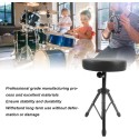 Drum Throne, Rotatable Angle Height Adjustable Three Legged Design Non Slip Bottom Drum Stool Metal Sponge Folding Portable Stable and Drum Chair 